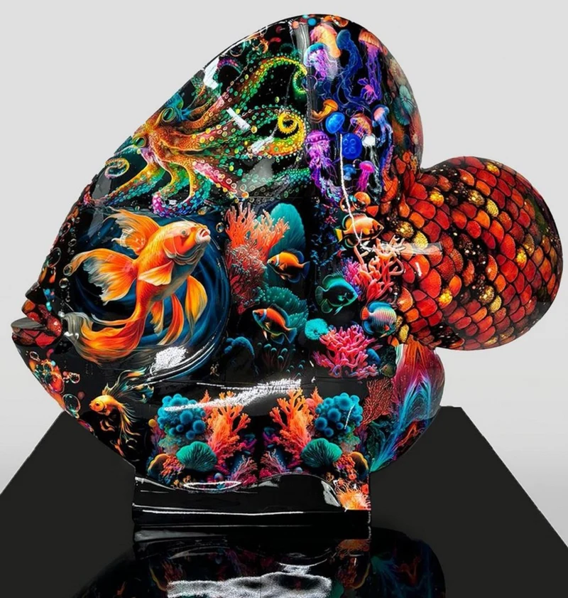 Casa Padrino Luxus XXL Deko Figur Fisch Bunt H. 110 cm