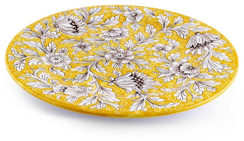 Casa Padrino Luxus Keramik Teller 6er Set Gelb Ø 32 cm - Made in Italy