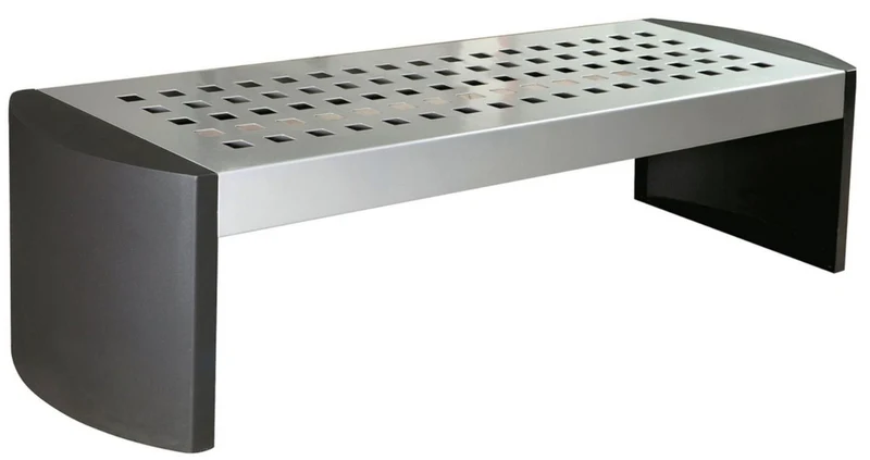 Casa Padrino Metall Gartenbank - Parkbank Silber / Grau 200 cm