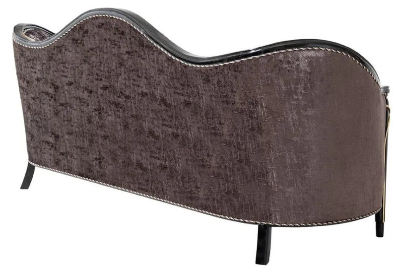 Casa Padrino Luxus Barock Wohnzimmer Möbel Set Lila / Schwarz / Gold
