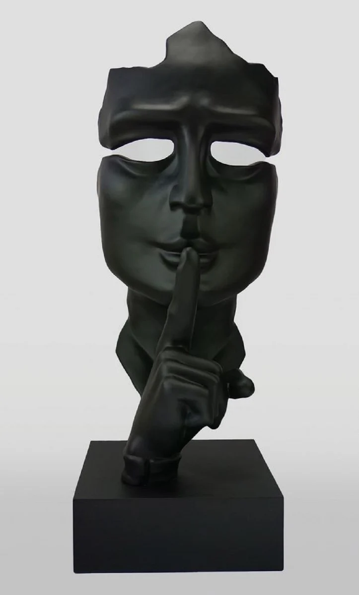 Casa Padrino XXL Deko Skulptur Matt Schwarz / Schwarz H. 190 cm