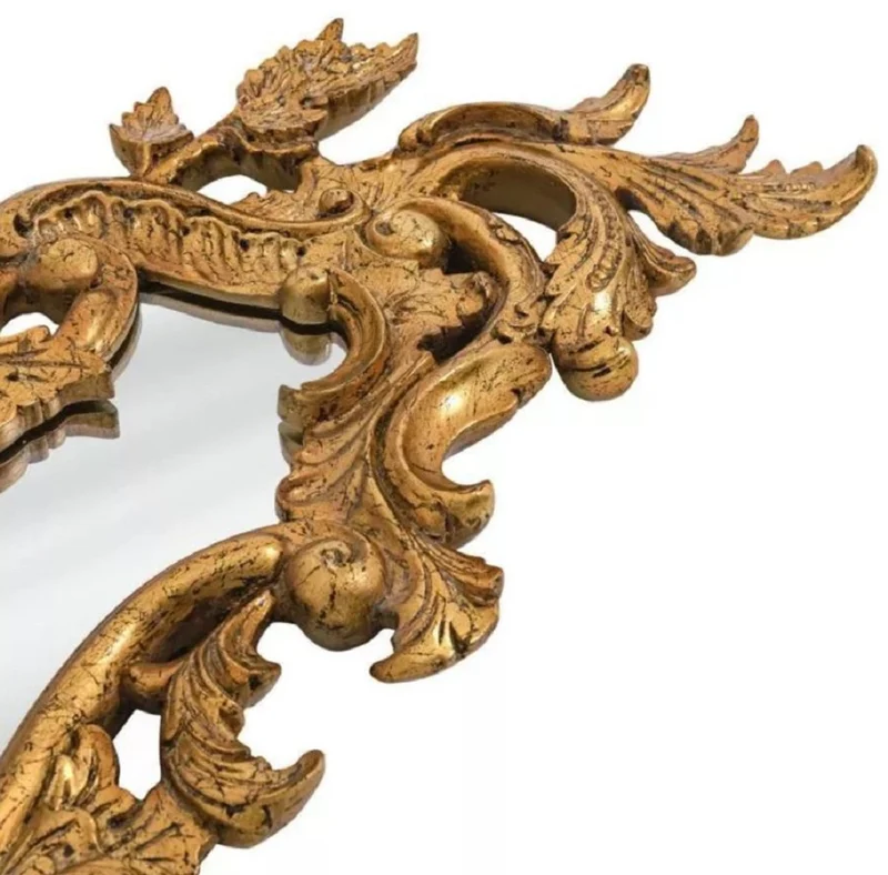 Casa Padrino Luxus Barock Spiegel Antik Gold - Handgefertigter Massivholz Wandspiegel im Barockstil - Luxus Möbel im Barockstil - Barock Möbel - Edel & Prunkvoll