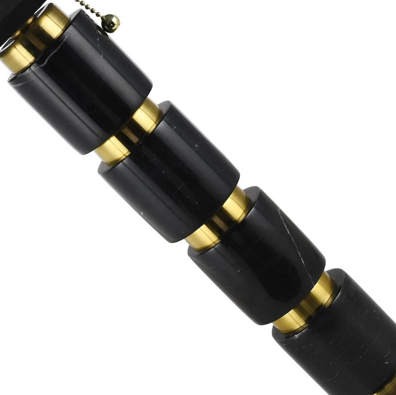 Casa Padrino Luxus Marmor Tischleuchte Schwarz / Gold H. 70 cm