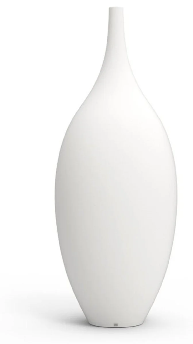 Casa Padrino Luxus Deko Blumentopf Matt Weiß Ø 78 x H. 200 cm - Garten Deko