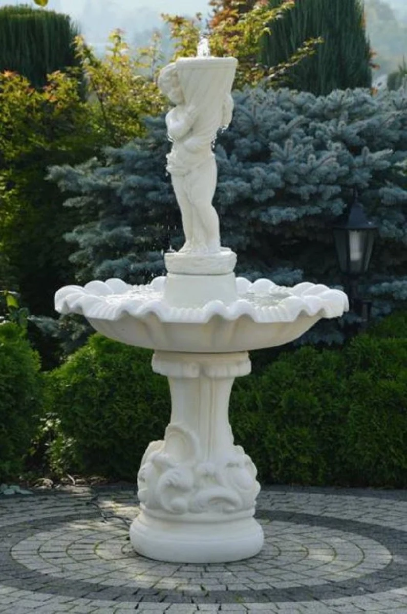 Casa Padrino Barock Springbrunnen Weiß Ø 100 x H. 167 cm