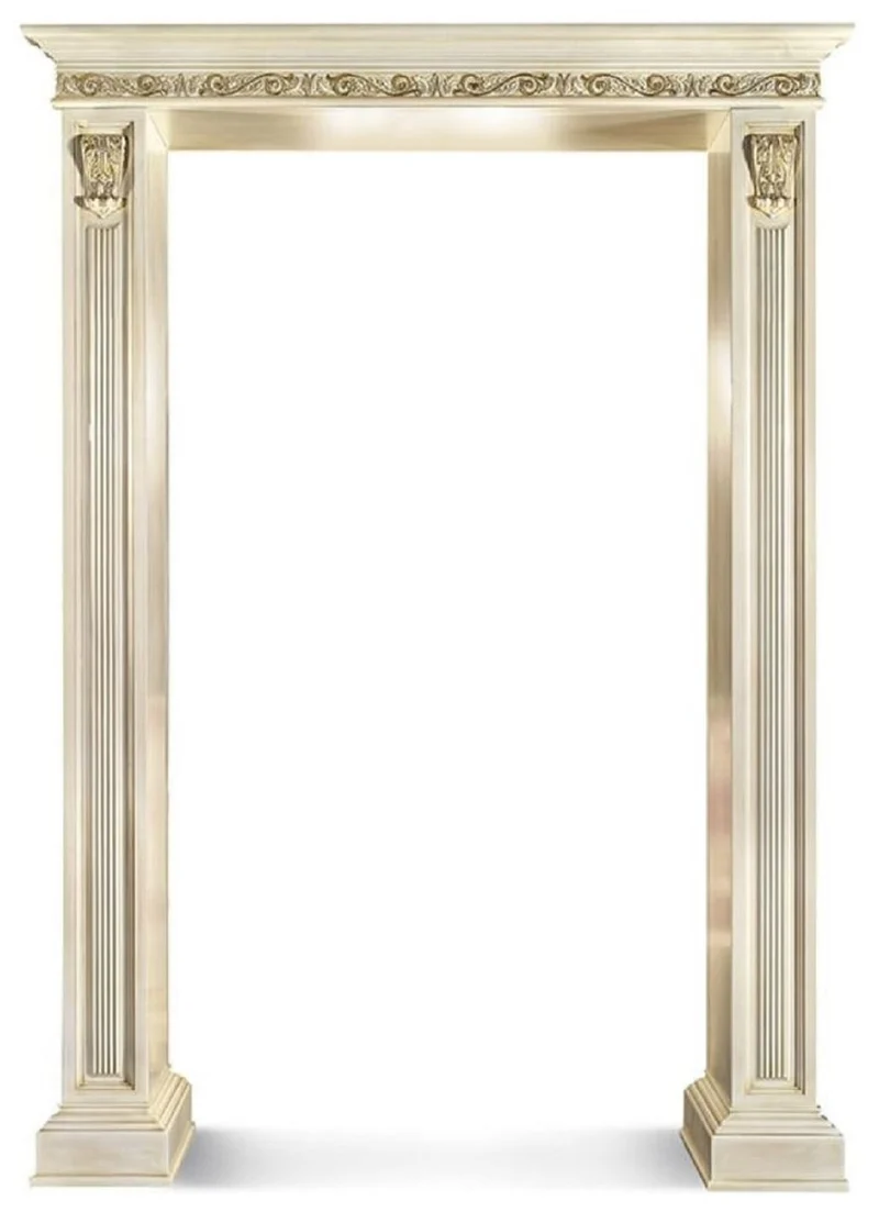 Casa Padrino Luxus Barock Türrahmen Weiß / Gold 187 x H. 262 cm - Made in Italy