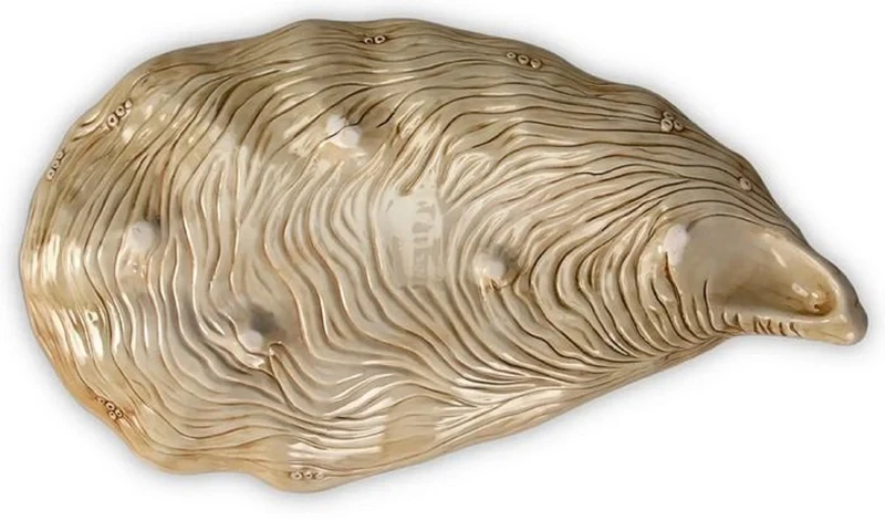 Casa Padrino Luxus Keramik Serviertablett in Austerform Braun / Weiß 47 cm - Made in Italy