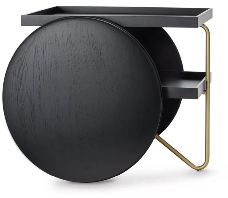 Casa Padrino Luxus Beistelltisch mit Rädern Schwarz / Gold - Made in Italy
