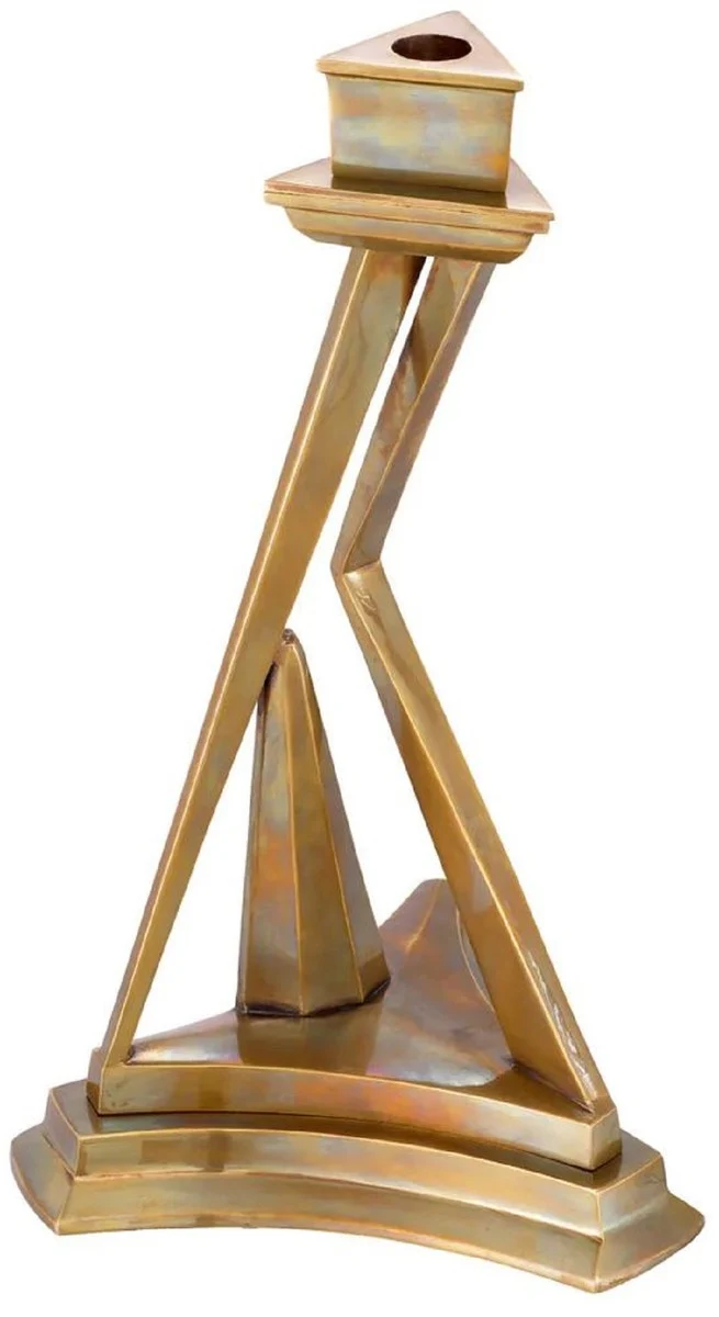 Casa Padrino Luxus Kerzenhalter Vintage Messing H. 35,5 cm
