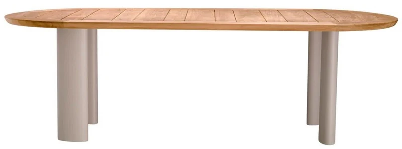 Casa Padrino Luxus Garten Esstisch Naturfarben / Sandfarben 247 cm