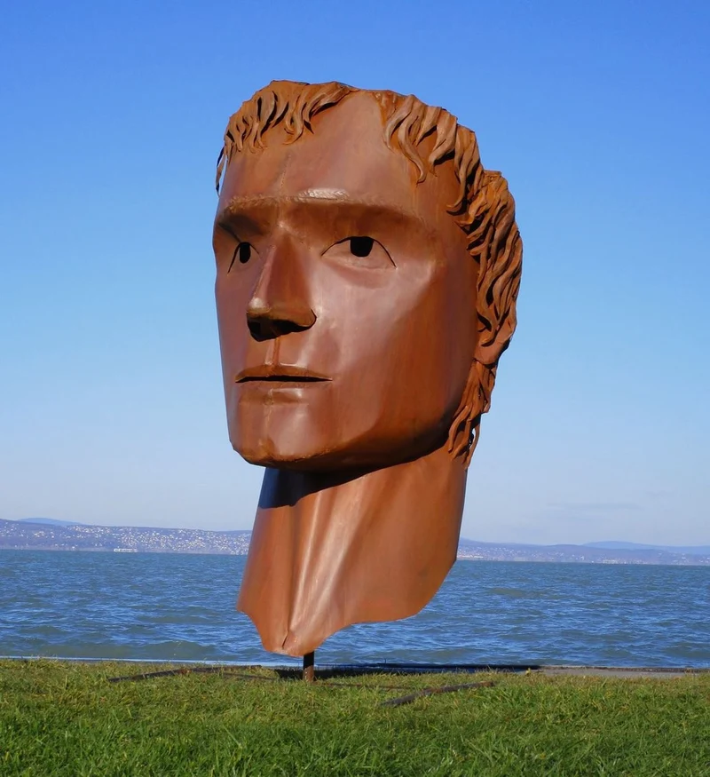 Casa Padrino XXL Stahl Garten Deko Skulptur Kopf Rost H. 213 cm