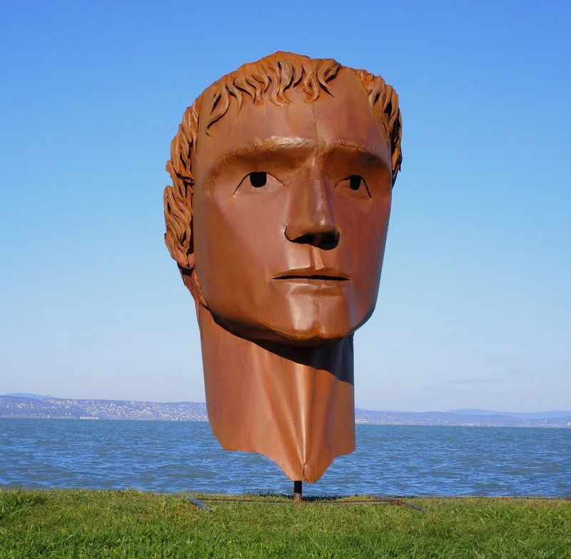 Casa Padrino XXL Stahl Garten Deko Skulptur Kopf Rost H. 213 cm