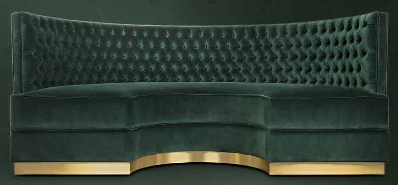 Casa Padrino Luxus Chesterfield Samt Sofa Grün / Antik Messing 205 cm - Made in Italy