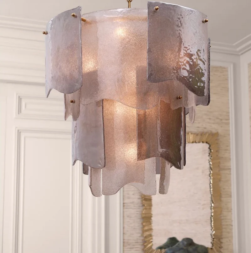 Casa Padrino Luxus Kronleuchter Grau / Antik Messing Ø 61 x H. 60 cm - Runder Kronleuchter - Wohnzimmer Kronleuchter - Hotel Kronleuchter - Luxus Möbel - Luxus Interior