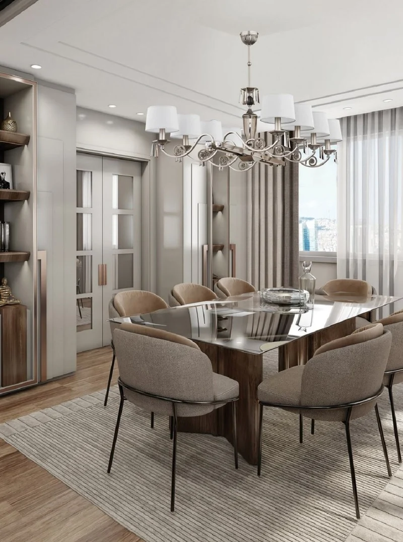 Casa Padrino Luxus Barock Kronleuchter Silber / Weiß 96 x 87 x H. 75 cm - Prunkvoller Barockstil Wohnzimmer Kronleuchter mit Lampenschirmen - Edel & Prunkvoll