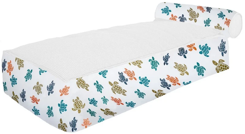 Casa Padrino Luxus Wasserliege mit Kopfstütze Weiß / Bunt 180 cm