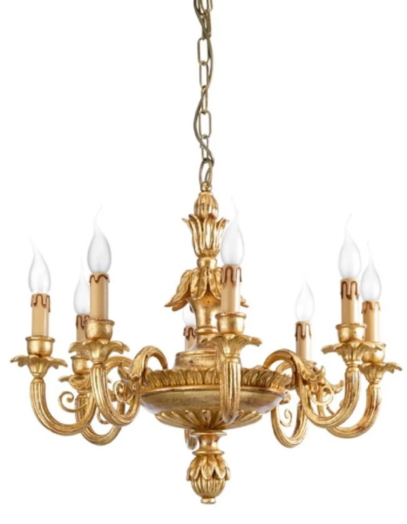 Casa Padrino Luxus Barock Kronleuchter Antik Gold Ø 59 x H. 55 cm - Prunkvoller Barockstil Wohnzimmer Kronleuchter - Edel & Prunkvoll - Luxus Qualität - Made in Italy