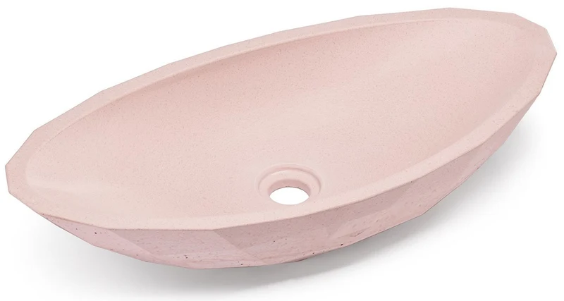 Casa Padrino Luxus Waschbecken Schale Rosa 60,9 x 29,7 x H. 11,9 cm - Handgefertigtes Beton Waschbecken - Badezimmer Accessoires - Luxus Badezimmer Zubehör