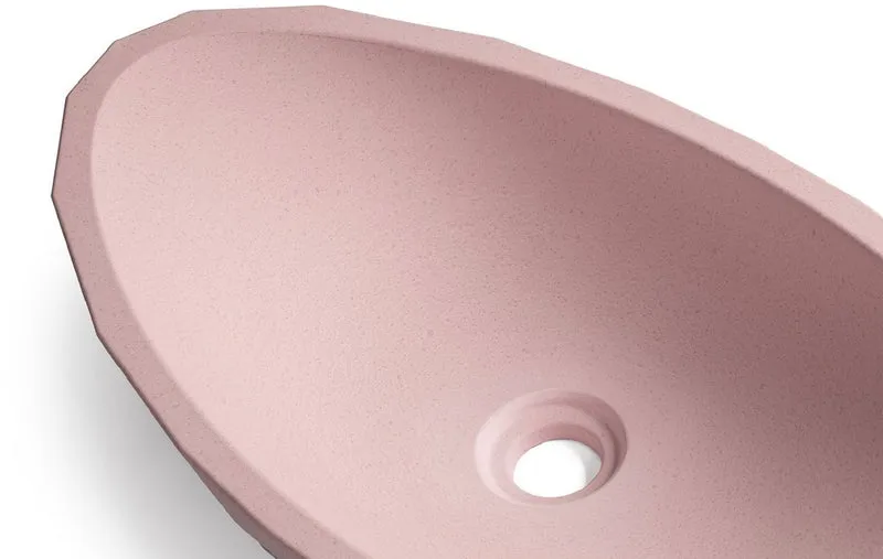 Casa Padrino Luxus Waschbecken Schale Rosa 60,9 x 29,7 x H. 11,9 cm - Handgefertigtes Beton Waschbecken - Badezimmer Accessoires - Luxus Badezimmer Zubehör