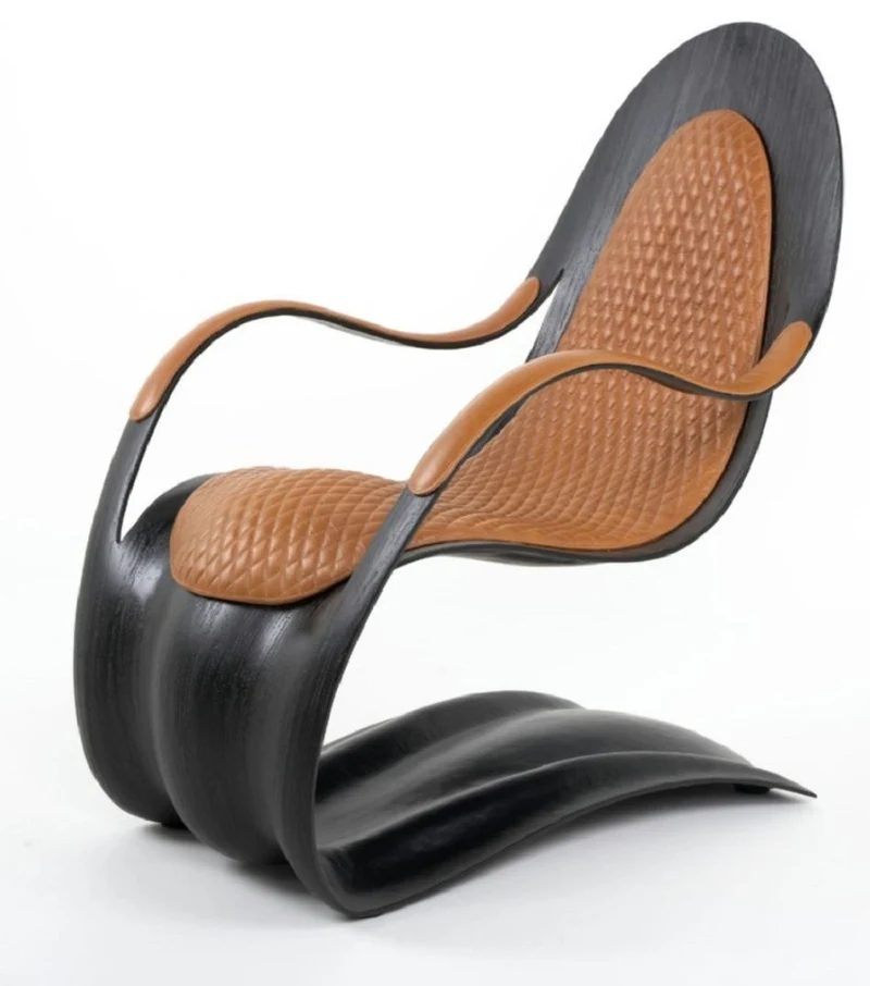 Casa Padrino Luxus Wohnzimmer & Hotel Sessel Schwarz / Braun H. 103 cm