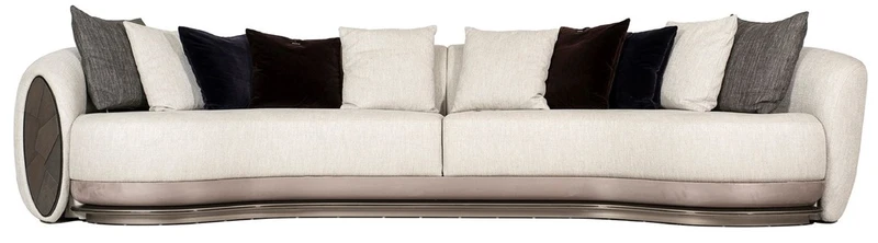 Casa Padrino Luxus Sofa Grau / Dunkelbraun / Bronze 370 x 103 x H. 76 cm - Wohnzimmer Sofa - Hotel Sofa - Wohnzimmer Möbel - Hotel Möbel - Luxus Möbel - Luxus Kollektion