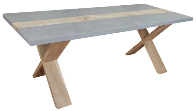 Casa Padrino Landhausstil Esstisch Grau / Naturfarben 240 x 100 x H. 78 cm - Landhausstil Küchentisch - Landhausstil Gartentisch - Landhausstil Esszimmer & Garten Möbel