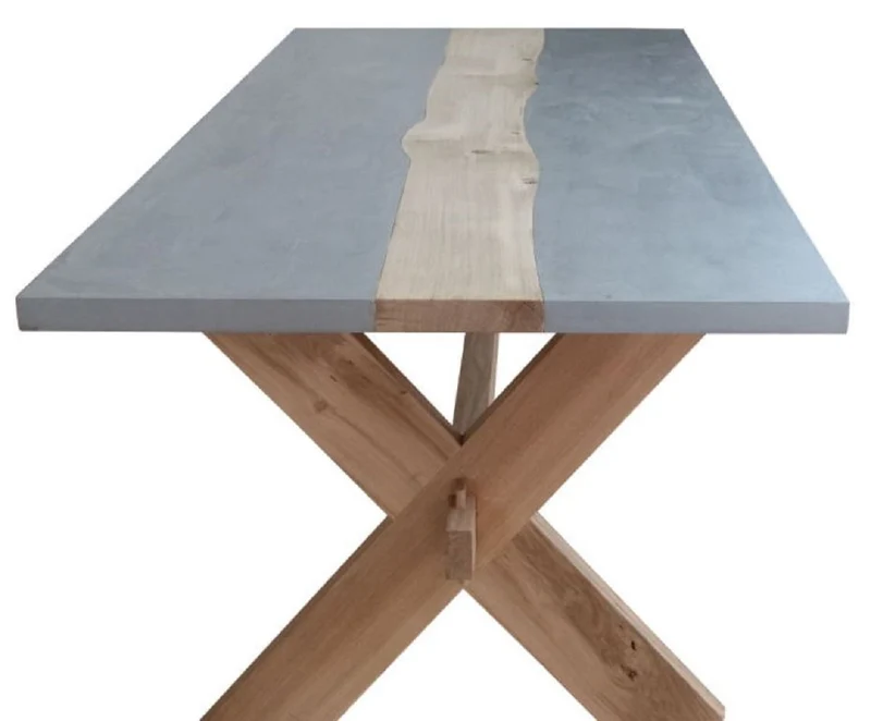 Casa Padrino Landhausstil Esstisch Grau / Naturfarben 240 x 100 x H. 78 cm - Landhausstil Küchentisch - Landhausstil Gartentisch - Landhausstil Esszimmer & Garten Möbel