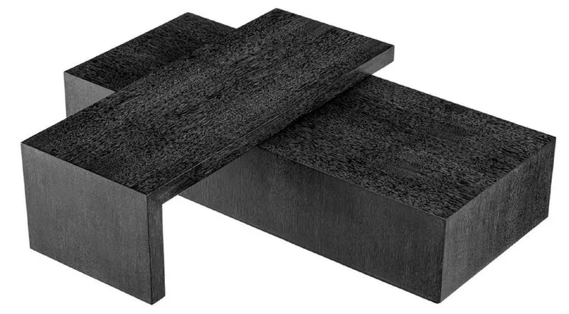 Casa Padrino Luxus Couchtisch Schwarzgrau - Massivholz Wohnzimmertisch mit drehbarer Tischplatte - Wohnzimmer Möbel - Hotel Möbel - Luxus Möbel - Luxus Einrichtung