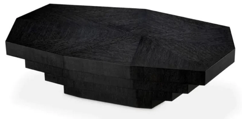 Casa Padrino Luxus Couchtisch / Wohnzimmertisch Schwarzgrau 140 cm