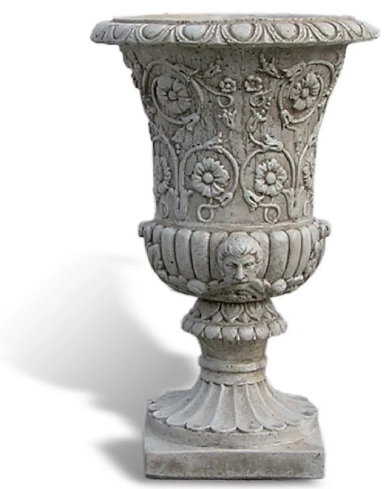 Casa Padrino Luxus Barock Blumentopf Antik Grau Ø 40 x H. 60 cm - Made in Italy