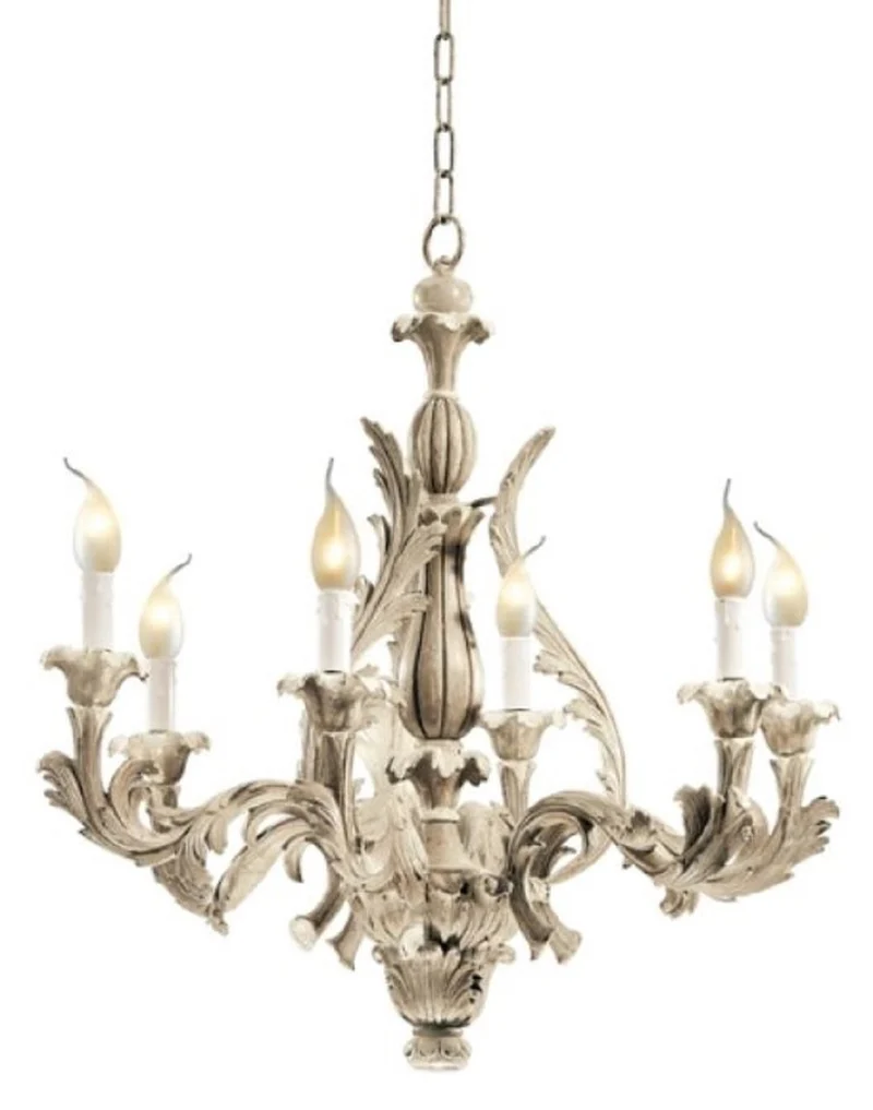 Casa Padrino Luxus Barock Kronleuchter Antik Grau Ø 74 x H. 69 cm - Prunkvoller Barockstil Wohnzimmer Kronleuchter - Edel & Prunkvoll - Luxus Qualität - Made in Italy