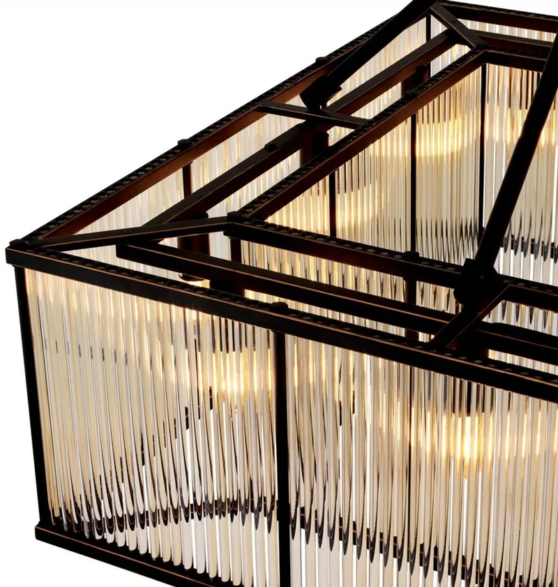 Casa Padrino Luxus Wohnzimmer Deckenleuchte Bronze 80 cm