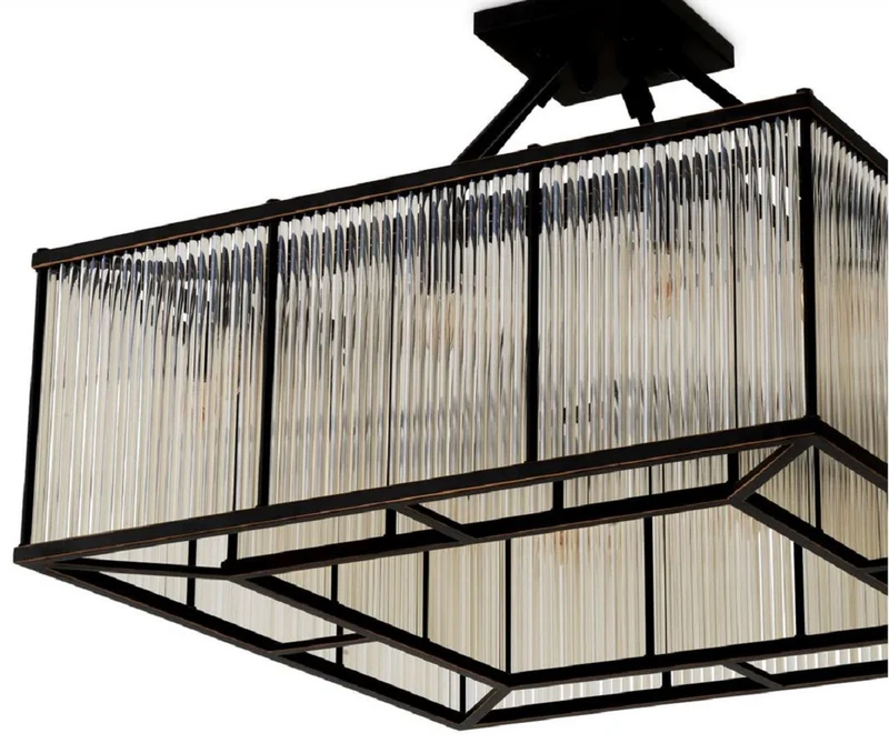 Casa Padrino Luxus Wohnzimmer Deckenleuchte Bronze 80 cm