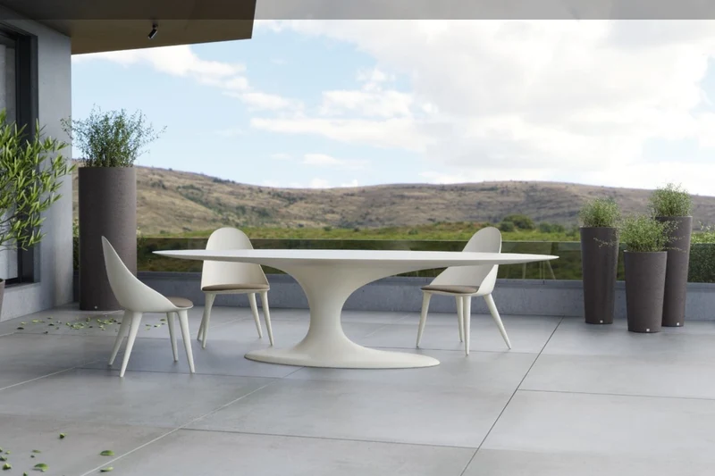 Casa Padrino Luxus Garten Esstisch Matt Weiß 300 x 120 x H. 75 cm