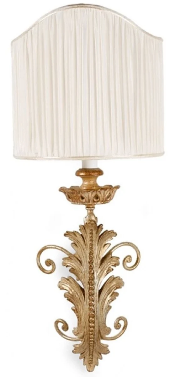 Casa Padrino Luxus Barock Wandleuchte Antik Silber / Braun / Weiß 17 x 17 x H. 43 cm - Prunkvolle Wandlampe im Barockstil - Barock Leuchten - Luxus Qualität - Made in Italy