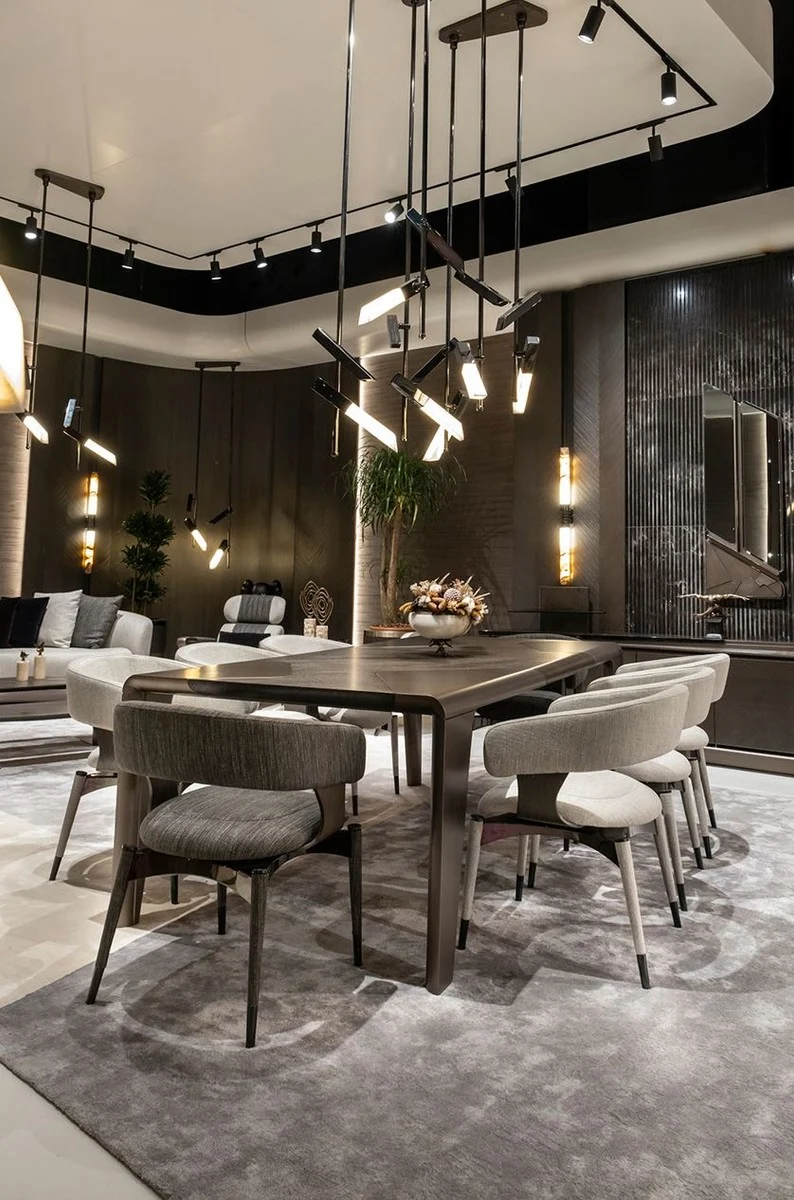Casa Padrino Luxus Esstisch Dunkelbraun / Bronze 235 x 110 x H. 77 cm - Rechteckiger Esszimmertisch - Esszimmer Möbel - Hotel Möbel - Luxus Möbel - Luxus Qualität