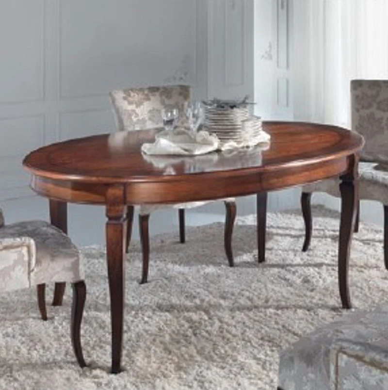 Casa Padrino Luxus Barock Esstisch Dunkelbraun Intarsien - Ovaler ausziehbarer Massivholz Esszimmertisch im Barockstil - Barock Esszimmer Möbel - Luxus Qualität - Made in Italy