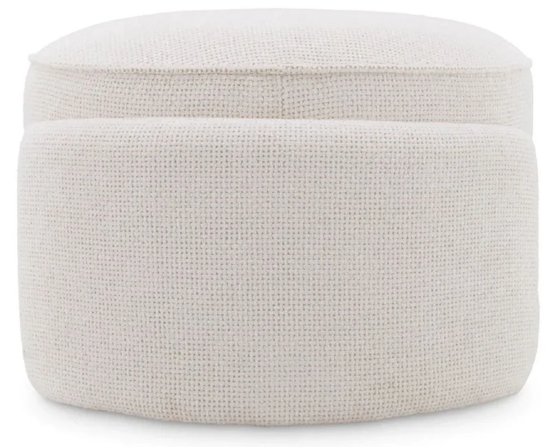 Casa Padrino Luxus Hocker Cremeweiß Ø 73 x H. 38 cm - Runder Sitzhocker - Rundhocker - Fußhocker - Wohnzimmer Möbel - Hotel Möbel - Luxus Möbel