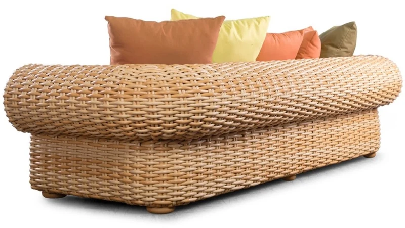 Casa Padrino Luxus 3er Gartensofa Naturfarben / Braun 260 cm