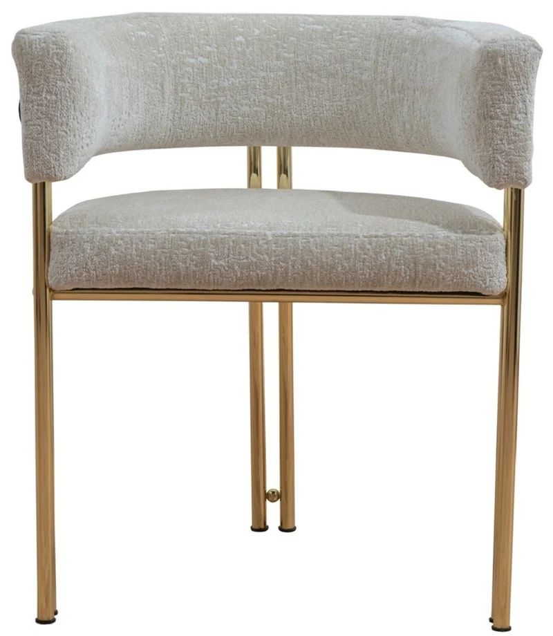 Casa Padrino Luxus Esszimmer Stuhl 6er Set mit Armlehnen Grau / Gold H. 74 cm