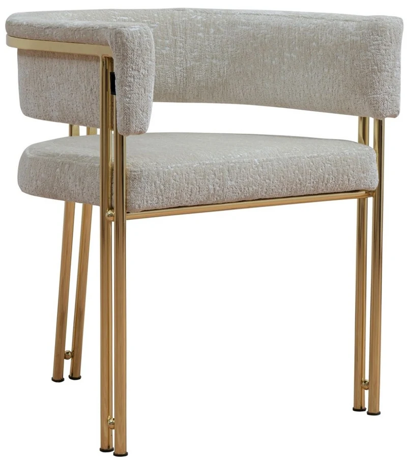 Casa Padrino Luxus Esszimmer Stuhl 6er Set mit Armlehnen Grau / Gold H. 74 cm