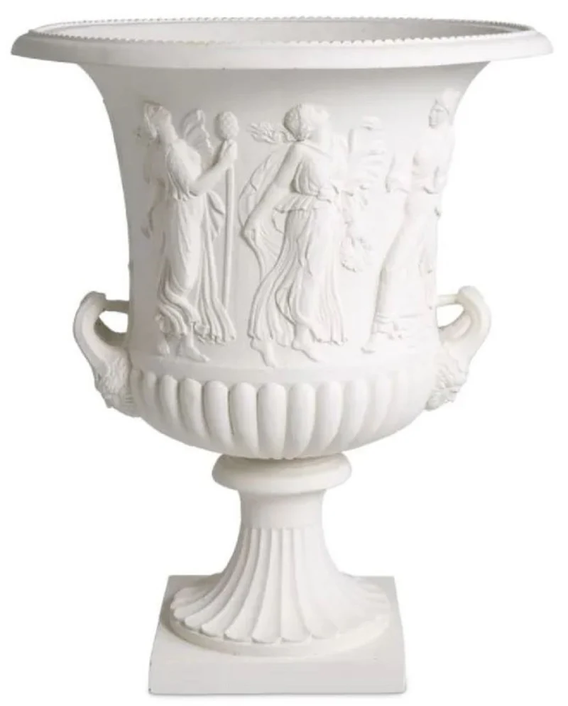 Casa Padrino Luxus Barock Blumentopf Weiß Ø 63 x H. 84 cm