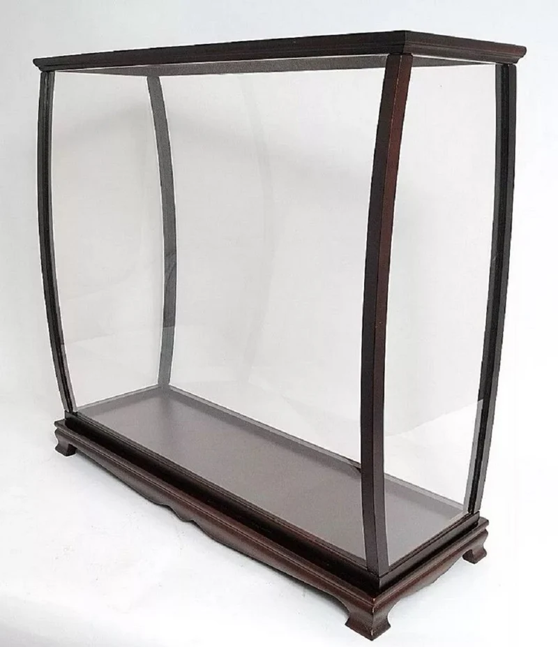 Casa Padrino Luxus Modellschiff Vitrine Dunkelbraun 101,6 x 34,9 x H. 99,7 cm - Modellbau Vitrine - Modellbau Deko Accessoires
