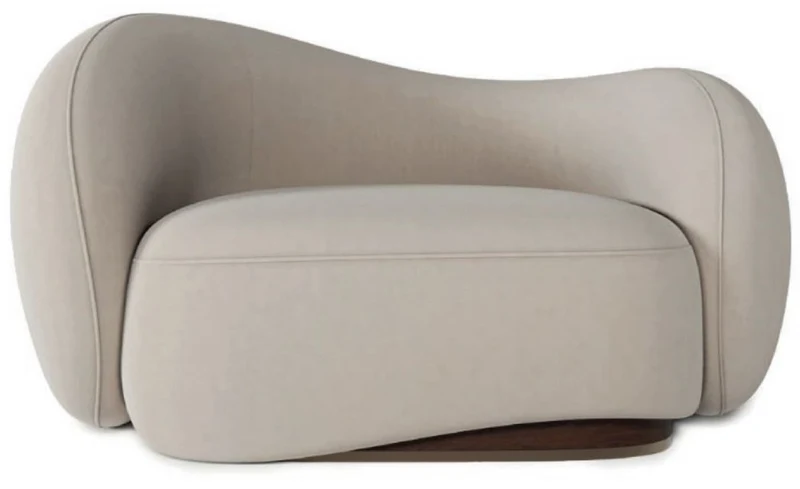 Casa Padrino Luxus Samt Sessel linke Seite Grau / Dunkelbraun / Messing 110 x 105 x H. 78 cm - Wohnzimmer Sessel - Hotel Sessel - Wohnzimmer Möbel - Hotel Möbel - Luxus Möbel