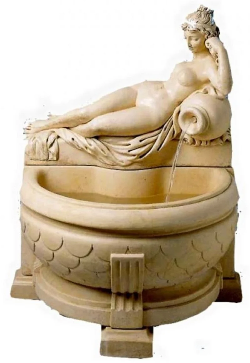 Casa Padrino Jugendstil Gartenbrunnen Beige 78 x 62 x H. 106 cm