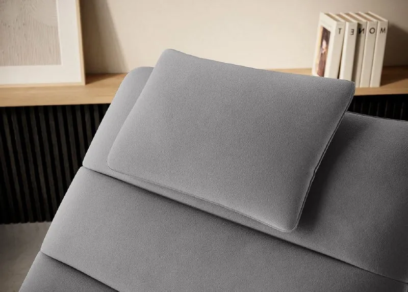 Casa Padrino Luxus Samt Chaiselongue mit Kopfkissen Grau 170 cm