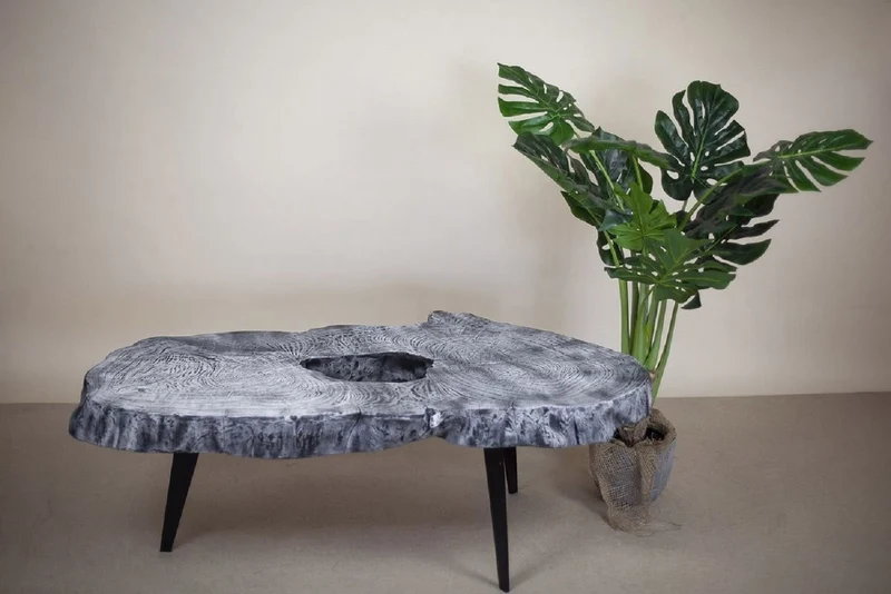 Casa Padrino Luxus Couchtisch Grau / Schwarz 100 x 60 x H. 50 cm