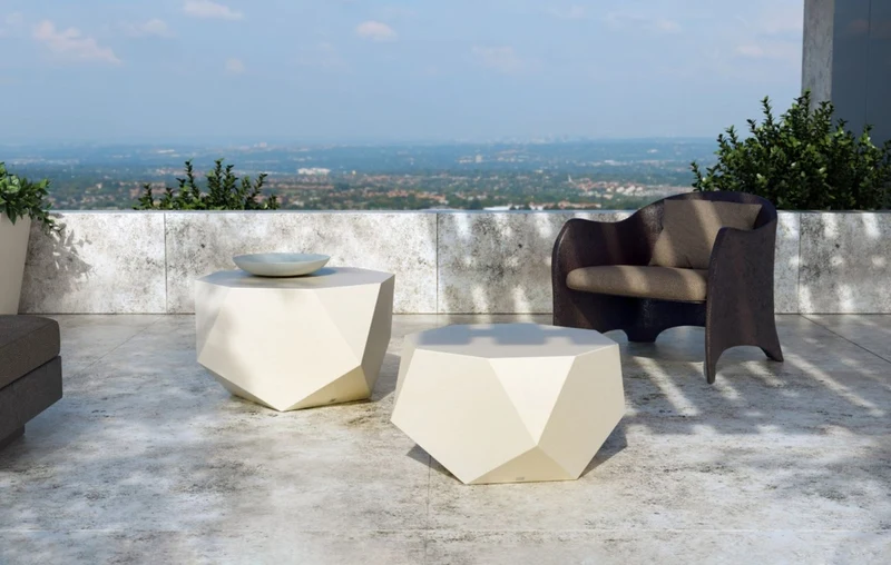 Casa Padrino Luxus Gartentisch Matt Weiß 60 cm
