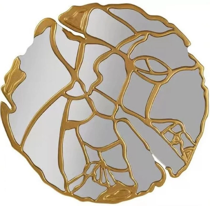 Casa Padrino Luxus Spiegel Gold Ø 120 cm - Runder Wohnzimmer Wandspiegel - Garderoben Spiegel - Schlafzimmer Spiegel - Luxus Kollektion