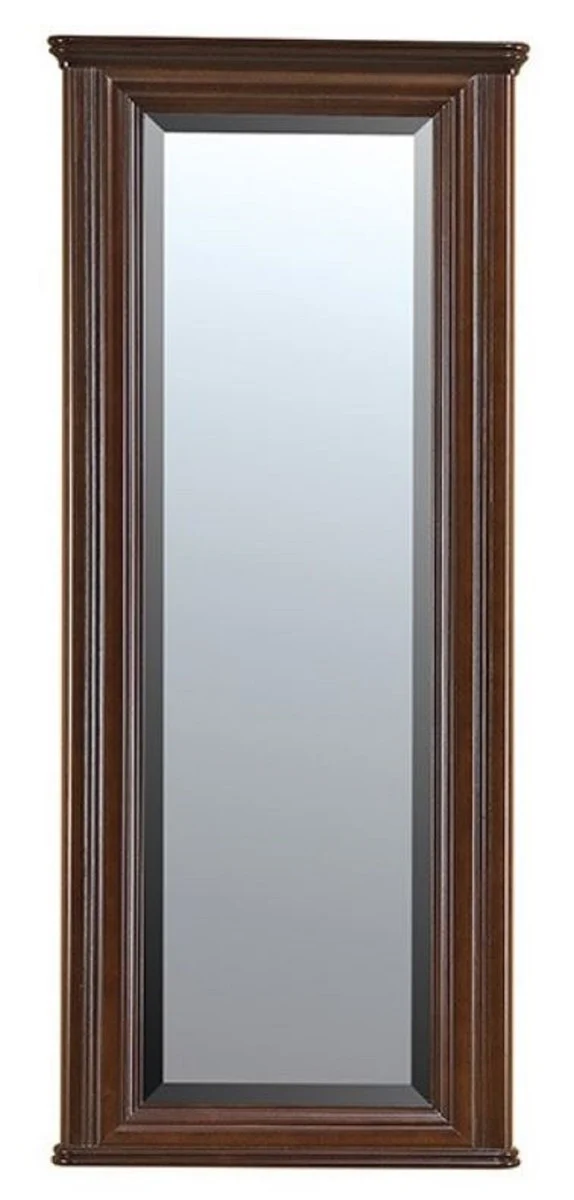 Casa Padrino Luxus Jugendstil Spiegel Dunkelbraun 63,6 x 6,5 x H. 151 cm - Rechteckiger Massivholz Wandspiegel - Garderoben Spiegel - Barock & Jugendstil Garderoben Möbel